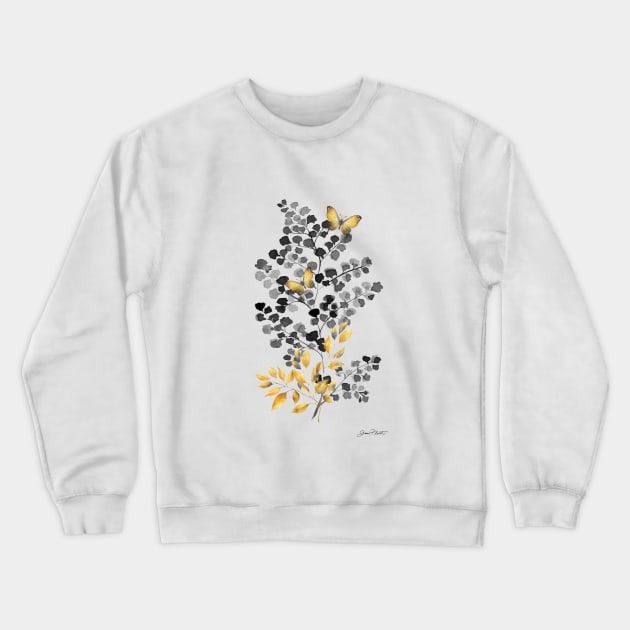 Gold And Black Botanicals A Crewneck Sweatshirt by Jean Plout Designs